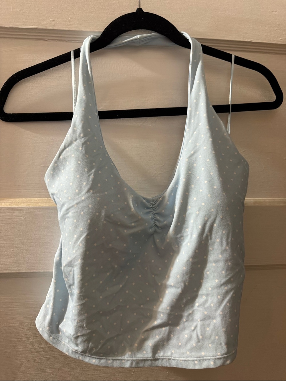 Joy Lab Blue Polka Dot Halter Tank Top